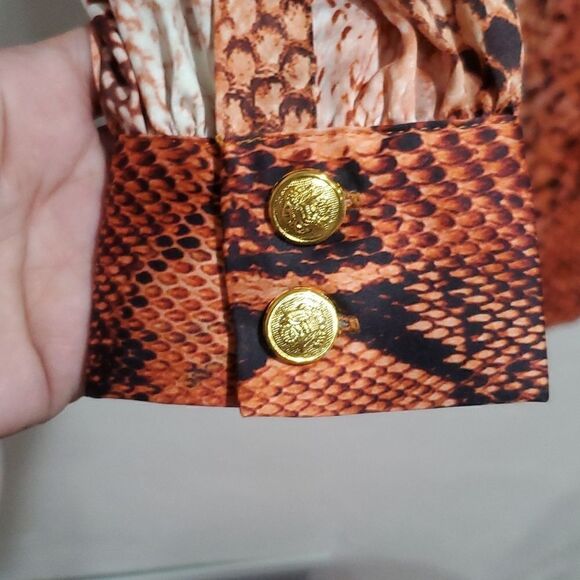 Fashion Nova Hearts Desire Satin Mini Dress in Rust Snakeskin Size M - Picture 9 of 15
